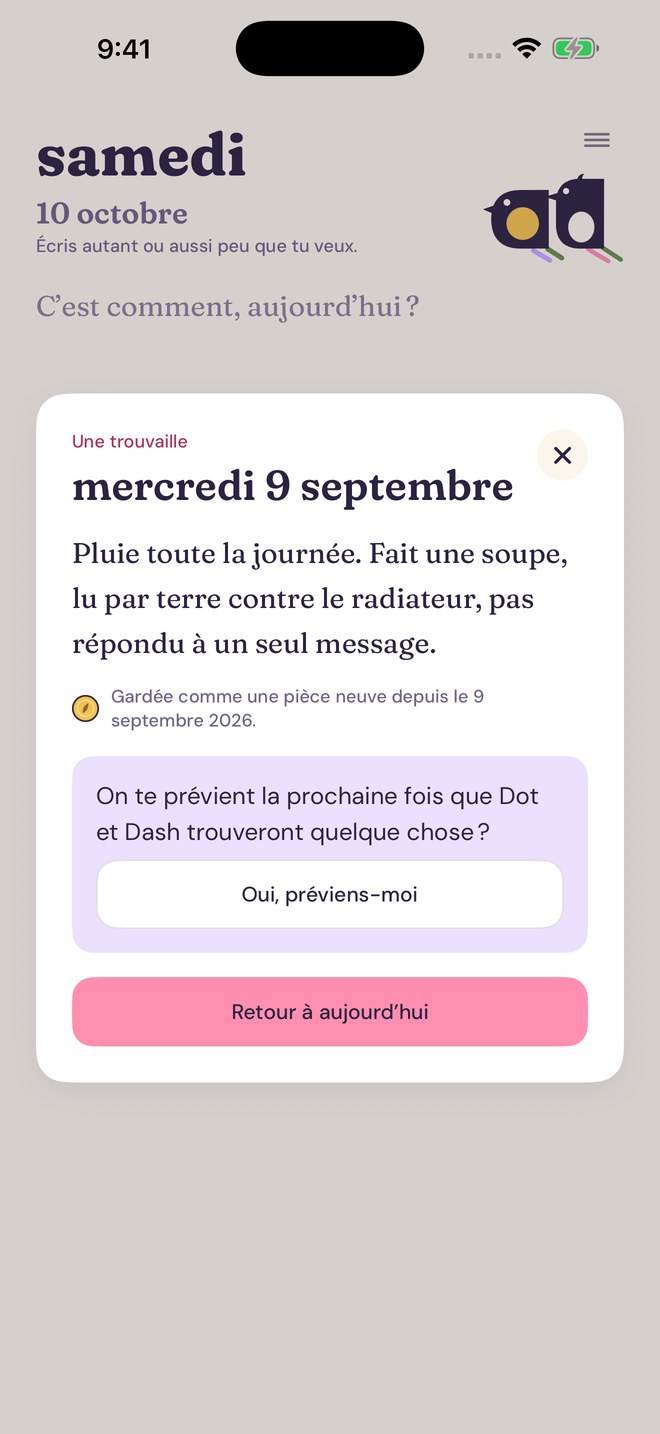 Une trouvaille : une ancienne page d’un mardi, rapportée par Dot et Dash.