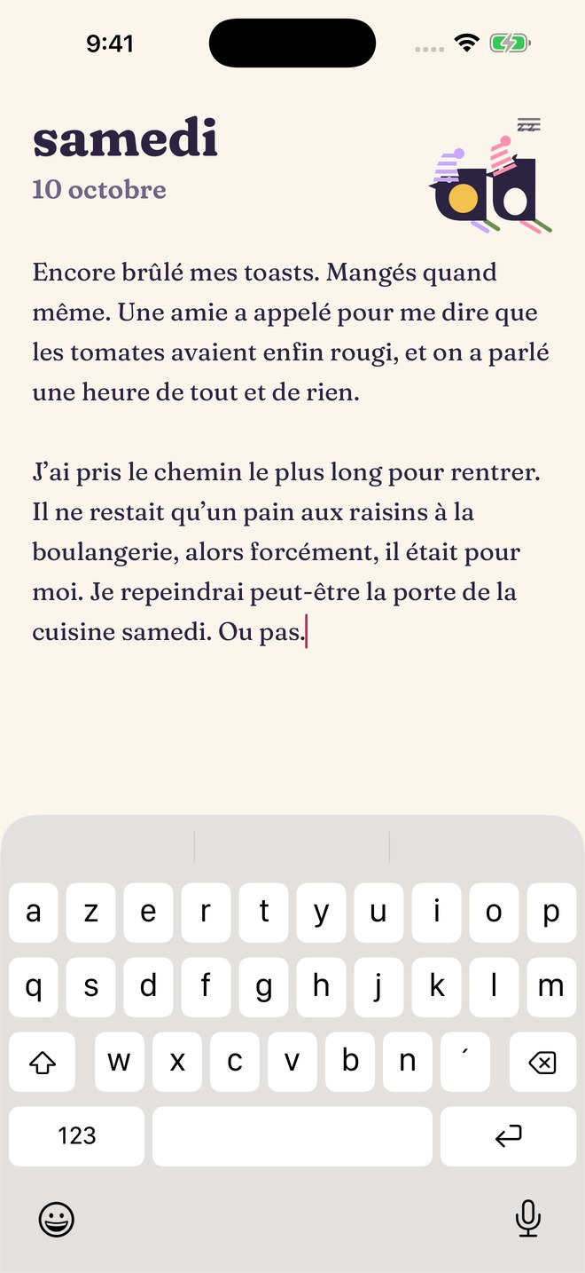 Daymint après minuit : Dot et Dash en bonnet de nuit au-dessus de la page.